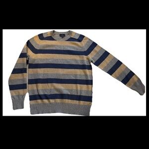 New Mens Brooks Brothers Wool Blend Striped Sweater Sz M
